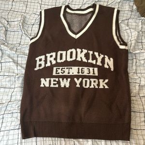 Brooklyn est. sweater with arm cut outs